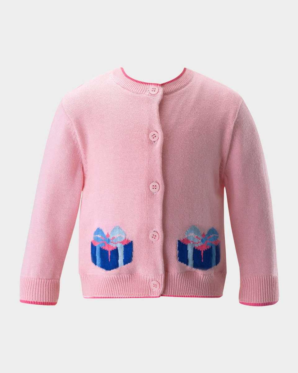 Girl's Gift Intarsia Cardigan, Size 6M-
